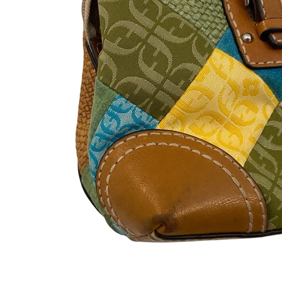 Fossil Per-Se Womens Suede And Fabric Textile Satchel Purse - Picture 2 of 12